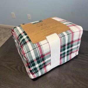 Bee & Willow 100% Cotton Plaid Flanel Queen Sheet Set. New